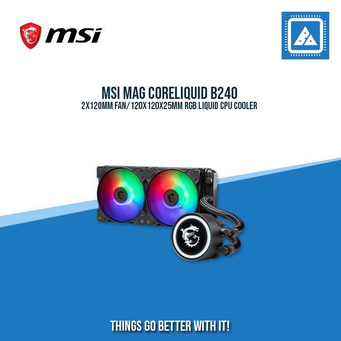 MSI MAG CORELIQUID B240 2X120MM FAN/120X120X25MM RGB LIQUID CPU COOLER