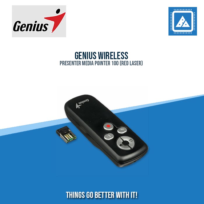 GENIUS WIRELESS PRESENTER MEDIA POINTER 100 (RED LASER)
