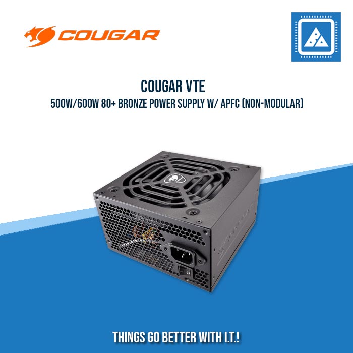 COUGAR VTE 500W/600W 80+ BRONZE POWER SUPPLY W/ APFC (NON-MODULAR)