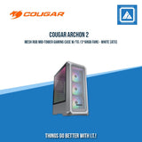 COUGAR ARCHON 2 MESH RGB MID-TOWER GAMING CASE W/TG /3*ARGB FANS - BLACK/WHITE (ATX)