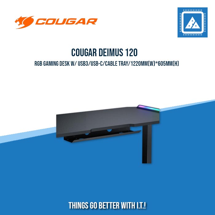 COUGAR DEIMUS 120 RGB GAMING DESK W/ USB3/USB-C/CABLE TRAY/1220MM(W)*605MM(H)
