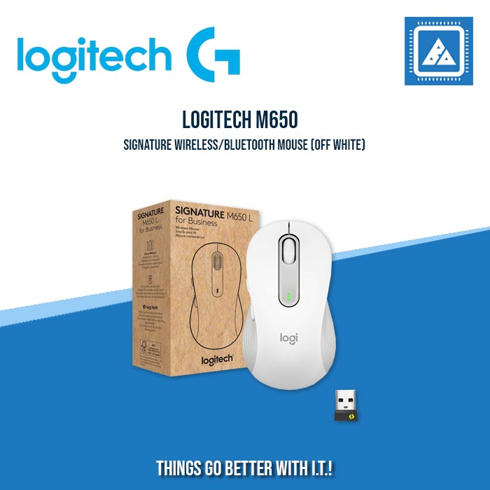 LOGITECH M650 SIGNATURE WIRELESS/BLUETOOTH MOUSE (GRAPHITE| OFF WHITE| ROSE)