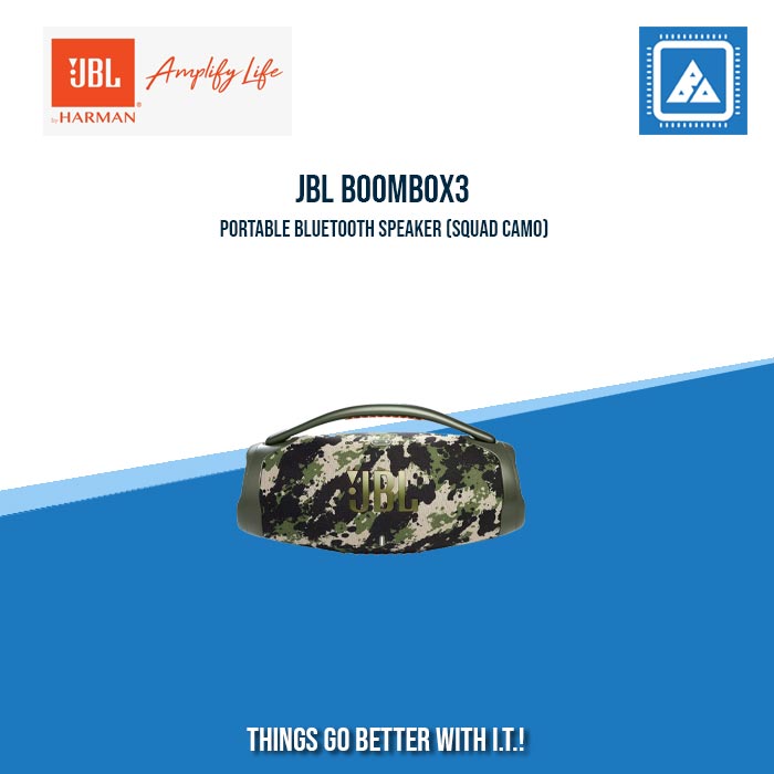 JBL BOOMBOX3 PORTABLE BLUETOOTH SPEAKER (BLACK|SQUAD CAMO)