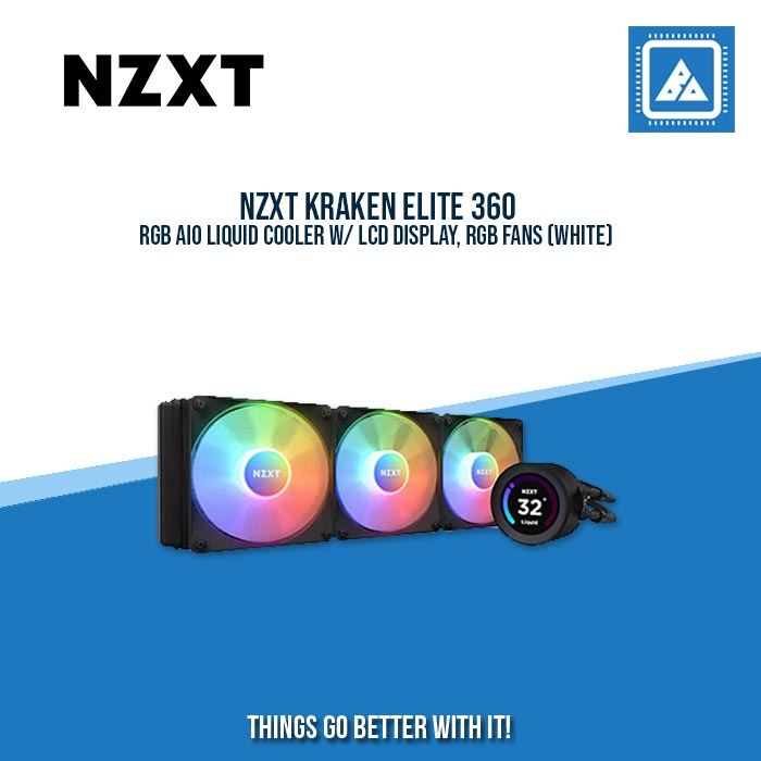 NZXT KRAKEN ELITE 360 RGB AIO LIQUID COOLER W/ LCD DISPLAY, RGB FANS