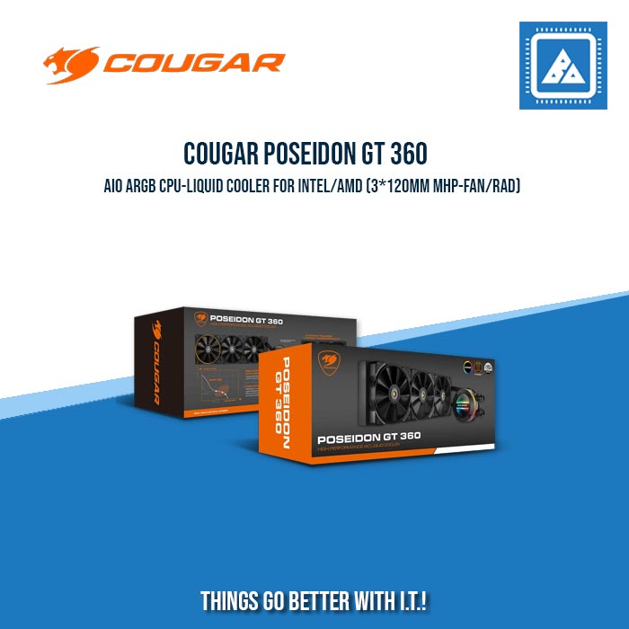 COUGAR POSEIDON GT 240/360 AIO ARGB CPU-LIQUID COOLER FOR INTEL/AMD