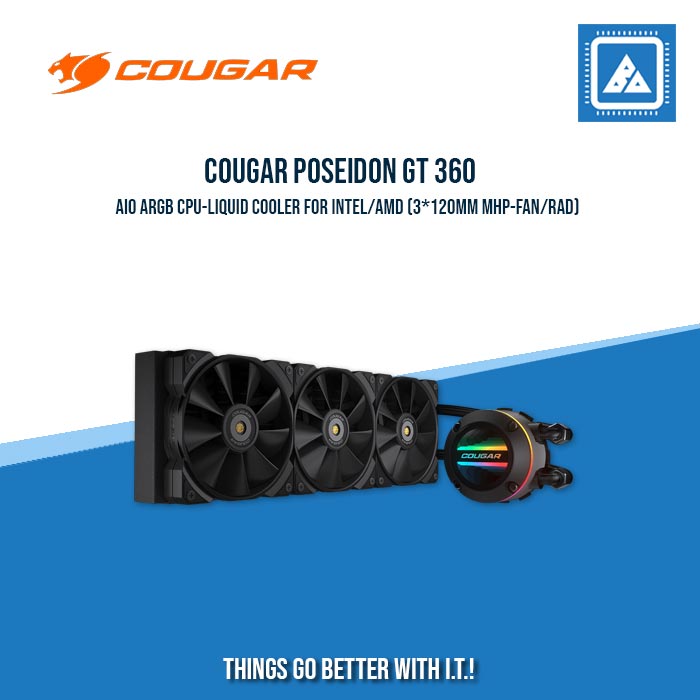 COUGAR POSEIDON GT 240/360 AIO ARGB CPU-LIQUID COOLER FOR INTEL/AMD
