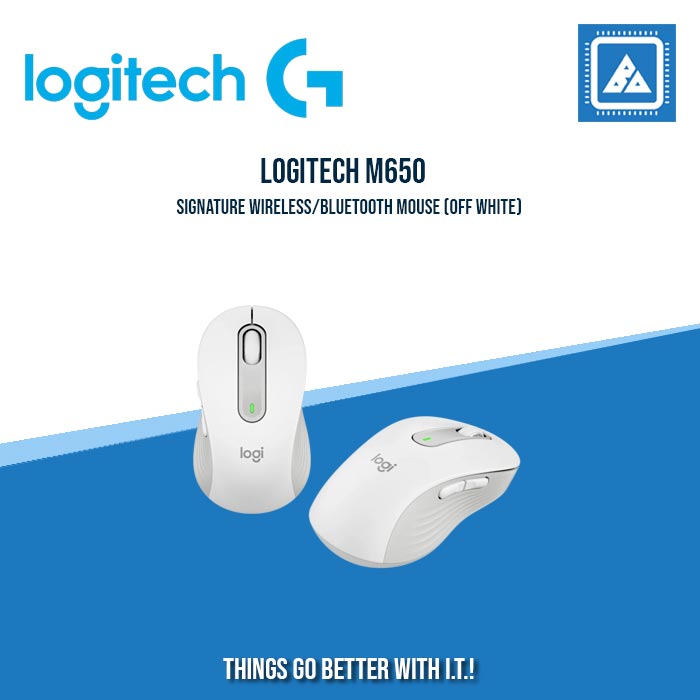 LOGITECH M650 SIGNATURE WIRELESS/BLUETOOTH MOUSE (GRAPHITE| OFF WHITE| ROSE)