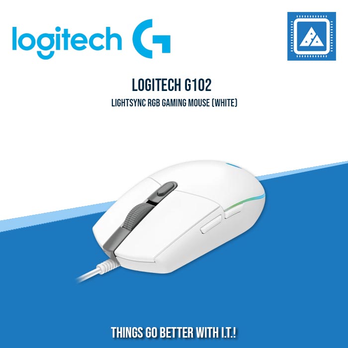 LOGITECH G102 LIGHTSYNC RGB GAMING MOUSE (BLACK/WHITE)