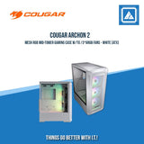 COUGAR ARCHON 2 MESH RGB MID-TOWER GAMING CASE W/TG /3*ARGB FANS - BLACK/WHITE (ATX)