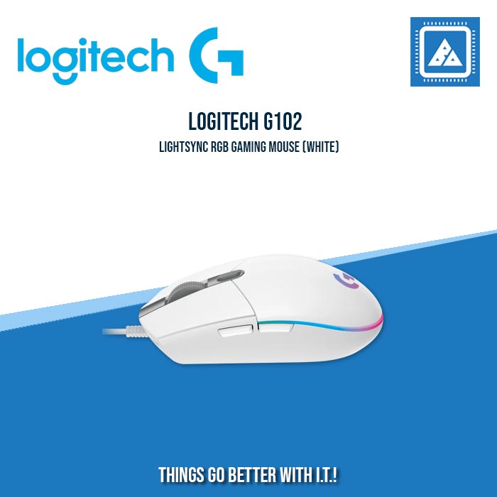 LOGITECH G102 LIGHTSYNC RGB GAMING MOUSE (BLACK/WHITE)