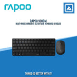 RAPOO 9000M MULTI-MODE WIRELESS ULTRA-SLIM KEYBOARD & MOUSE (BLACK)
