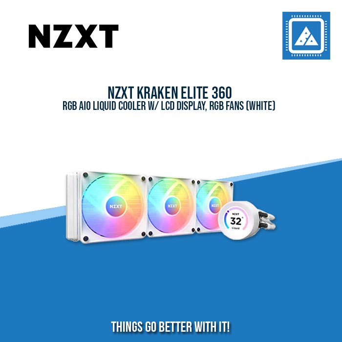 NZXT KRAKEN ELITE 360 RGB AIO LIQUID COOLER W/ LCD DISPLAY, RGB FANS