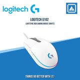 LOGITECH G102 LIGHTSYNC RGB GAMING MOUSE (BLACK/WHITE)