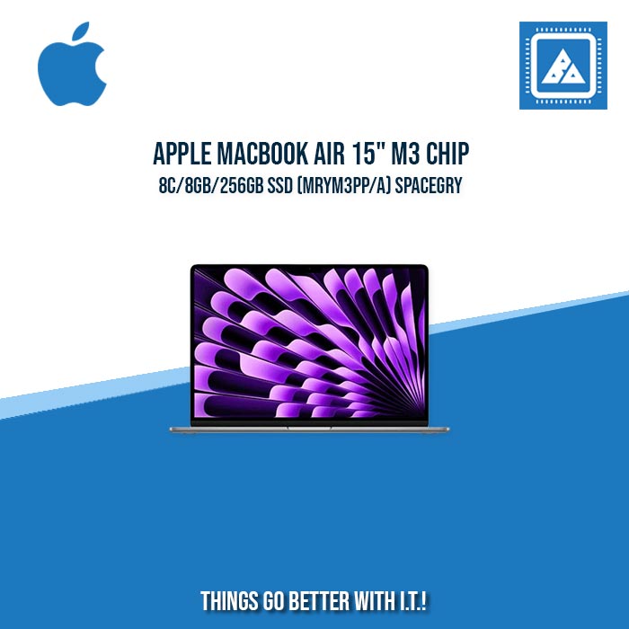 APPLE MACBOOK AIR 15" M3 CHIP 8C/8GB/256GB SSD (MRYM3PP/A) | BEST FOR FREELANCER AND CORPORATES LAPTOP
