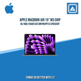 APPLE MACBOOK AIR 15" M3 CHIP 8C/8GB/256GB SSD (MRYM3PP/A) | BEST FOR FREELANCER AND CORPORATES LAPTOP