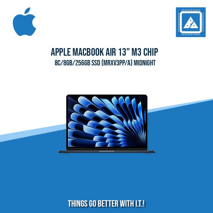 APPLE MACBOOK AIR 13" M3 CHIP 8C/8GB/256GB SSD (MRXV3PP/A)| BEST FOR FREELANCER AND CORPORATES LAPTOP