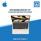 APPLE MACBOOK AIR RETINA  (MLY13PP/A) 13.6" M2 CHIP 8C/8GB/256GB SSD | BEST FOR FREELANCER AND CORPORATES LAPTOP