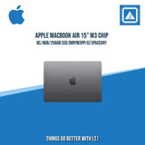 APPLE MACBOOK AIR 15" M3 CHIP 8C/8GB/256GB SSD (MRYM3PP/A) | BEST FOR FREELANCER AND CORPORATES LAPTOP