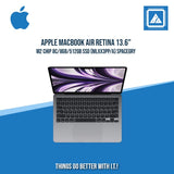 APPLE MACBOOK AIR RETINA 13.6" M2 CHIP 8C/8GB/512GB SSD | BEST FOR STUDENT AND FREELANCERS LAPTOP