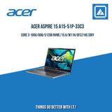 ACER ASPIRE 15 A15-51P-33C3 i3-100U/8GB/512GB NVME| BEST FOR STUDENTS LAPTOP