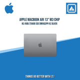 APPLE MACBOOK AIR 13" M3 CHIP 8C/8GB/256GB SSD (MRXQ3PP/A) | BEST FOR FREELANCER AND CORPORATES LAPTOP