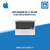 APPLE MACBOOK AIR 13" M3 CHIP 8C/8GB/256GB SSD (MRXQ3PP/A) | BEST FOR FREELANCER AND CORPORATES LAPTOP