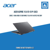 ACER ASPIRE 15 A15-51P-33C3 i3-100U/8GB/512GB NVME| BEST FOR STUDENTS LAPTOP