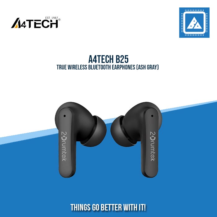 A4TECH B25 TRUE WIRELESS BLUETOOTH EARPHONES (ASH GRAY)