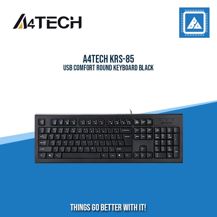 A4TECH KRS-85 USB COMFORT ROUND KEYBOARD BLACK