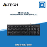 A4TECH KRS-83 USB COMFORT ROUND SPILL PROOF KEYBOARD (BLACK)