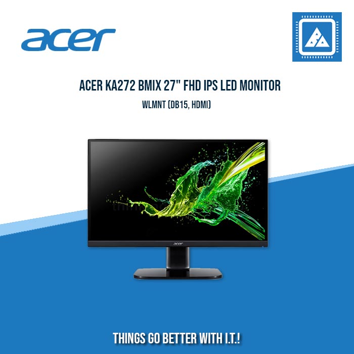 ACER KA272 BMIX 27" FHD IPS LED MONITOR WLMNT (DB15, HDMI)