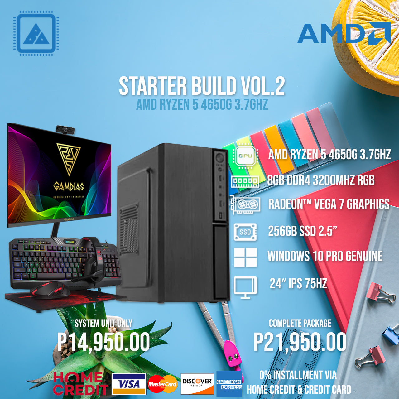 AMD RYZEN 5 4650G STARTER BUILD V.2