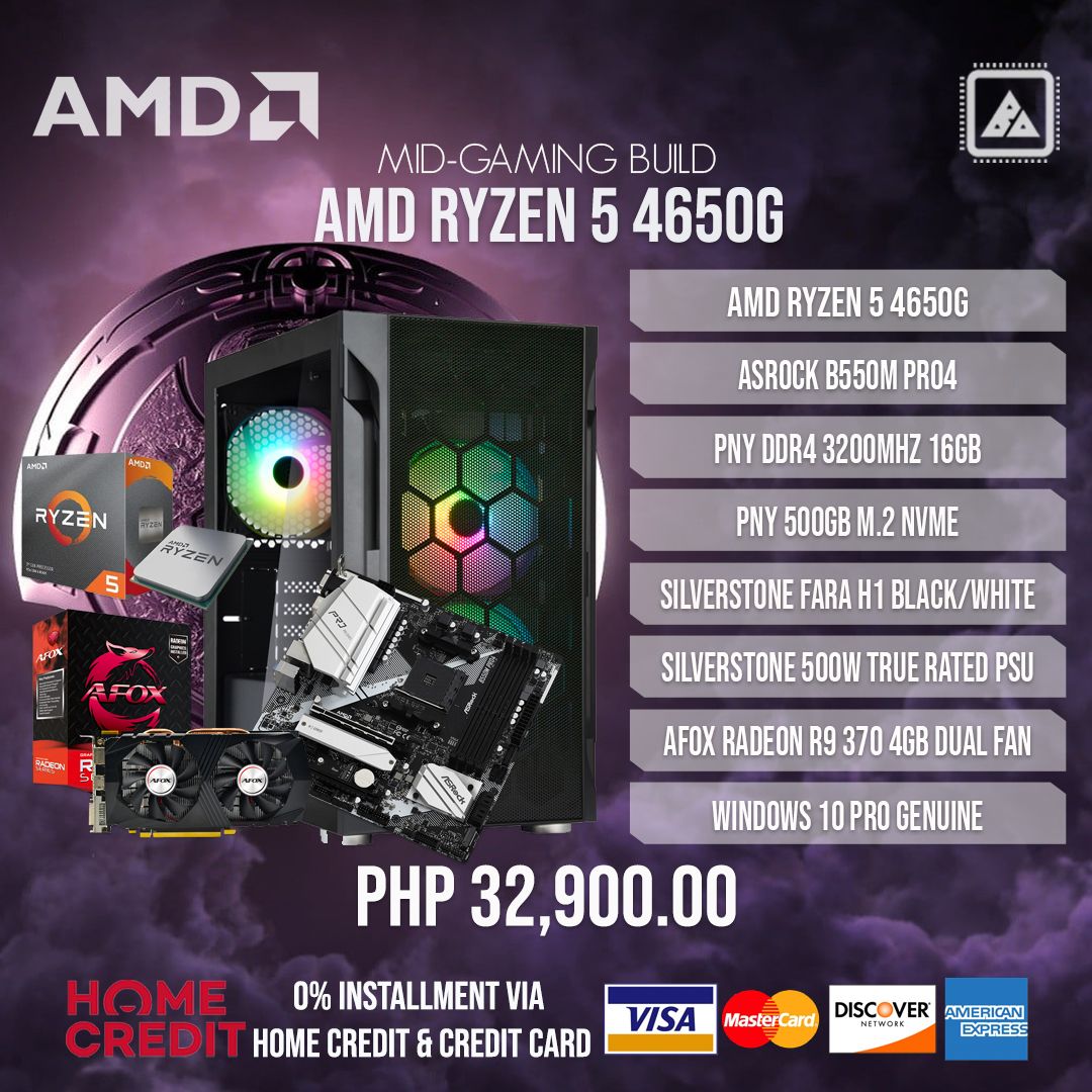 AMD RYZEN 5 4650G MID-GAMING BUILD V.2