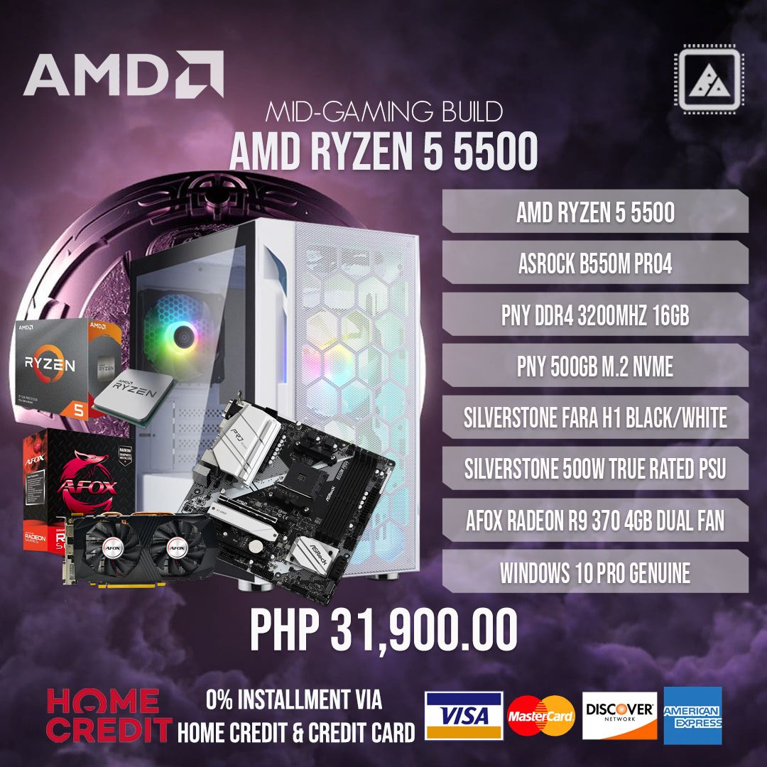 AMD RYZEN 5 5500 MID-GAMING BUILD V.2