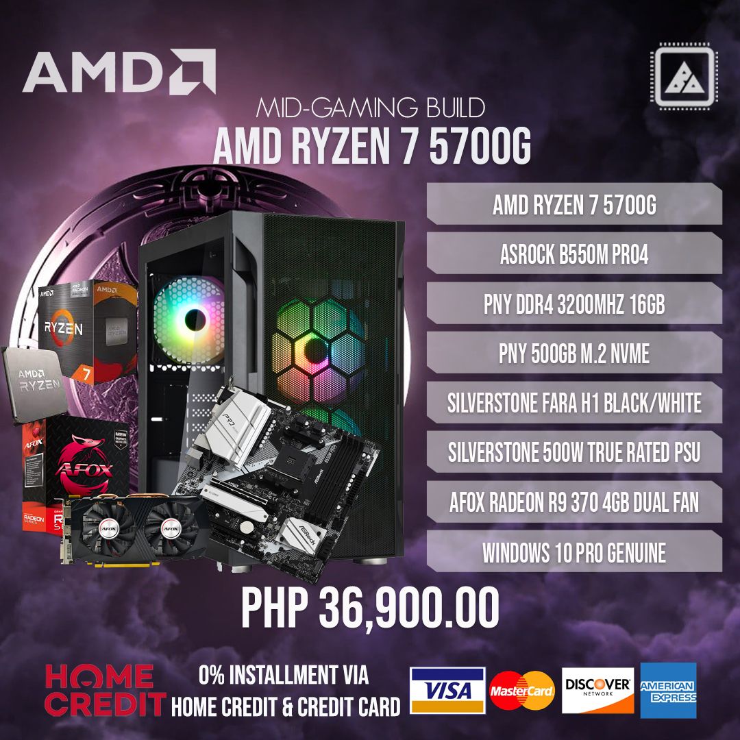 AMD RYZEN 7 5700G MID-GAMING BUILD V.2