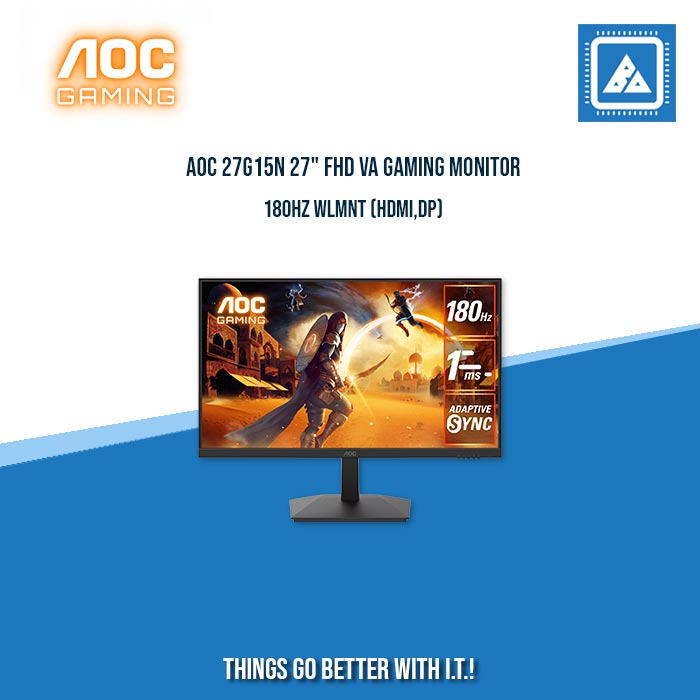 AOC 27G15N 27" FHD VA GAMING MONITOR 180HZ WLMNT (HDMI,DP)