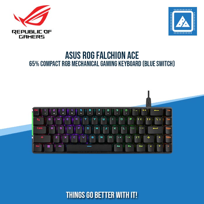 ASUS ROG FALCHION ACE 65% COMPACT RGB MECHANICAL GAMING KEYBOARD (BLUE SWITCH) BLACK