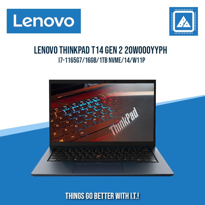 LENOVO THINKPAD T14 GEN 2 20W000YYPH I7-1165G7/16GB/1TB NVME | BEST FOR GAMING AND AUTOCAD LAPTOP