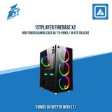 1STPLAYER FIREBASE X2 MID-TOWER GAMING CASE W/ TG-PANEL/ M-ATX (BLACK)