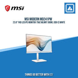 MSI MODERN MD241PW 23.8" FHD LED IPS MONITOR 75HZ WLMNT (HDMI, USB-C) WHITE