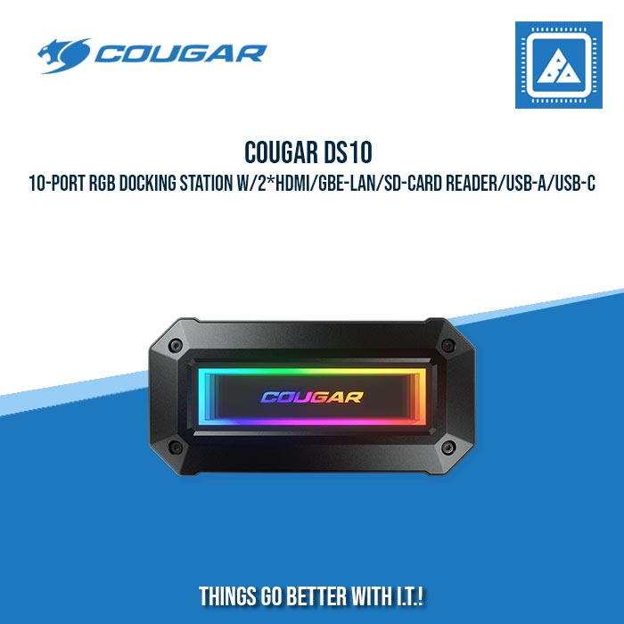 COUGAR DS10 10-PORT RGB DOCKING STATION W/2*HDMI/GBE-LAN/SD-CARD READER/USB-A/USB-C