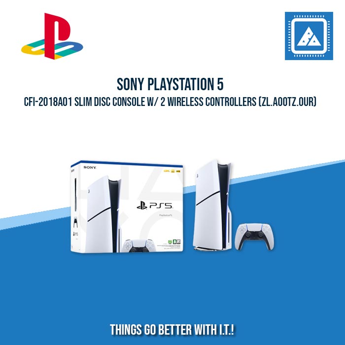 SONY PLAYSTATION 5 CFI-2018A01 SLIM DISC CONSOLE W/ 2 WIRELESS CONTROLLERS (ZL.A00TZ.0UR)