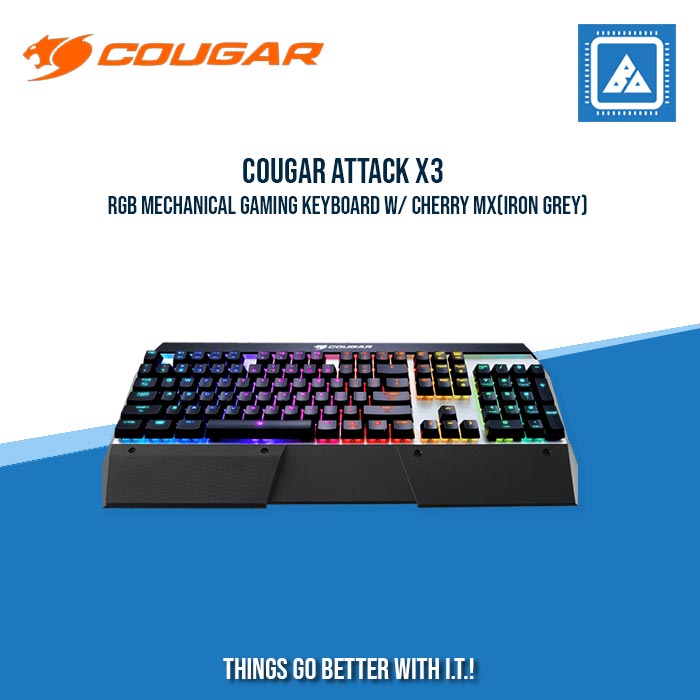 COUGAR ATTACK X3 RGB MECHANICAL GAMING KB W/ CHERRY MX BLUE SWITCH/ USB (IRON GREY)