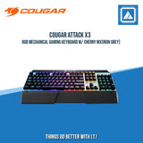 COUGAR ATTACK X3 RGB MECHANICAL GAMING KB W/ CHERRY MX BLUE SWITCH/ USB (IRON GREY)