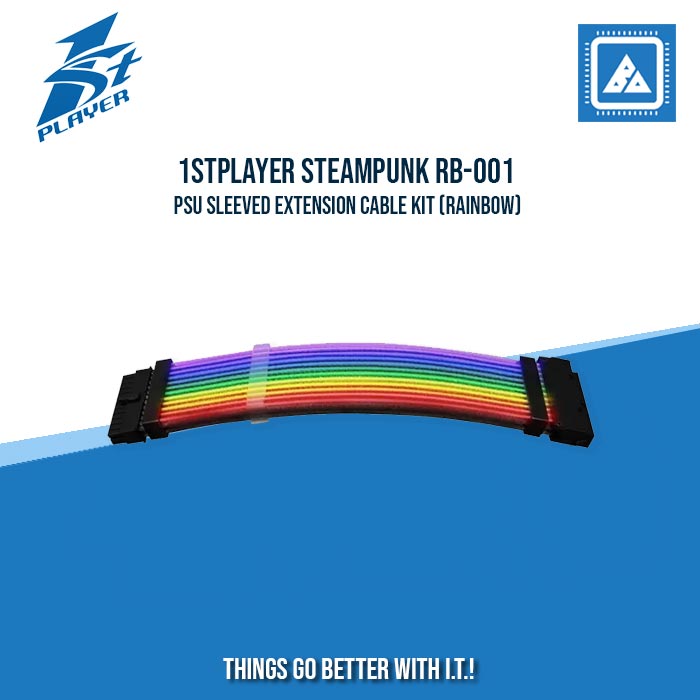 1STPLAYER STEAMPUNK RB-001 PSU SLEEVED EXTENSION CABLE KIT (RAINBOW)