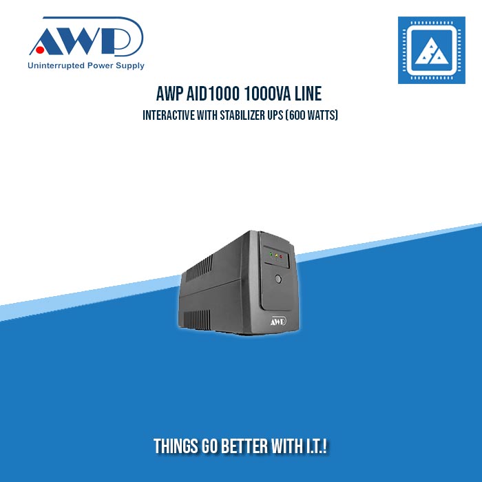 AWP AID1000 1000VA LINE INTERACTIVE WITH STABILIZER UPS (600 WATTS)