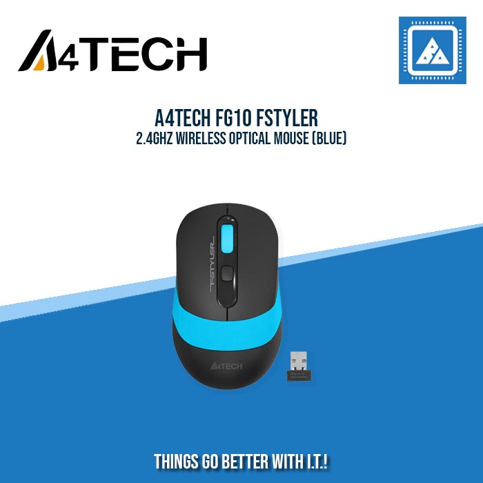 A4TECH FG10 FSTYLER 2.4GHZ WIRELESS OPTICAL MOUSE (BLUE)