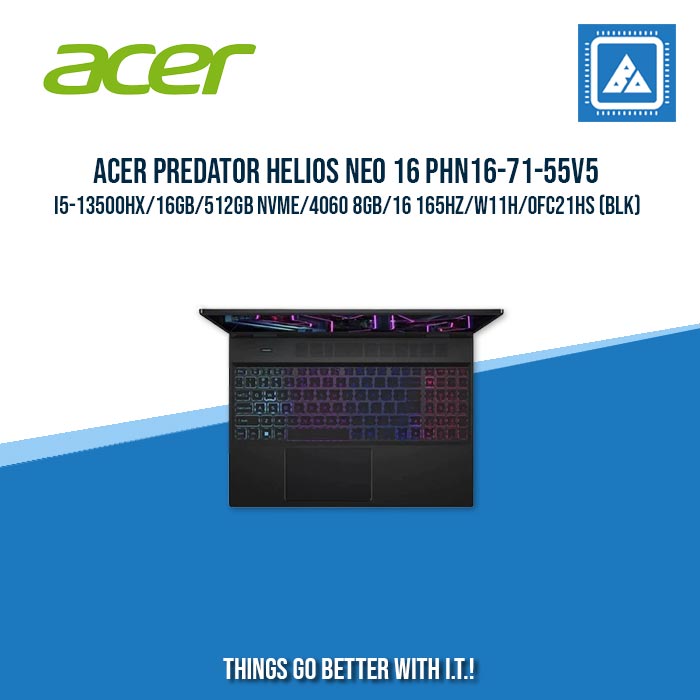 ACER PREDATOR HELIOS NEO 16 PHN16-71-55V5 I5-13500HX/16GB/512GB NVME/4060 8GB | BEST FOR GAMING AND AUTOCAD LAPTOP
