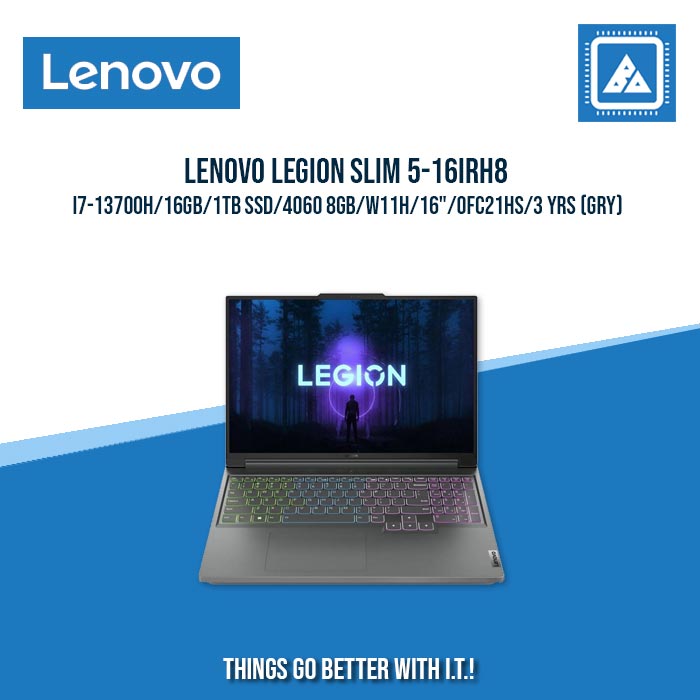 LENOVO LEGION SLIM 5-16IRH8 I7-13700H/16GB/1TB SSD/4060 8GB/3 YRS WTY | BEST FOR GAMING AND AUTOCAD LAPTOP