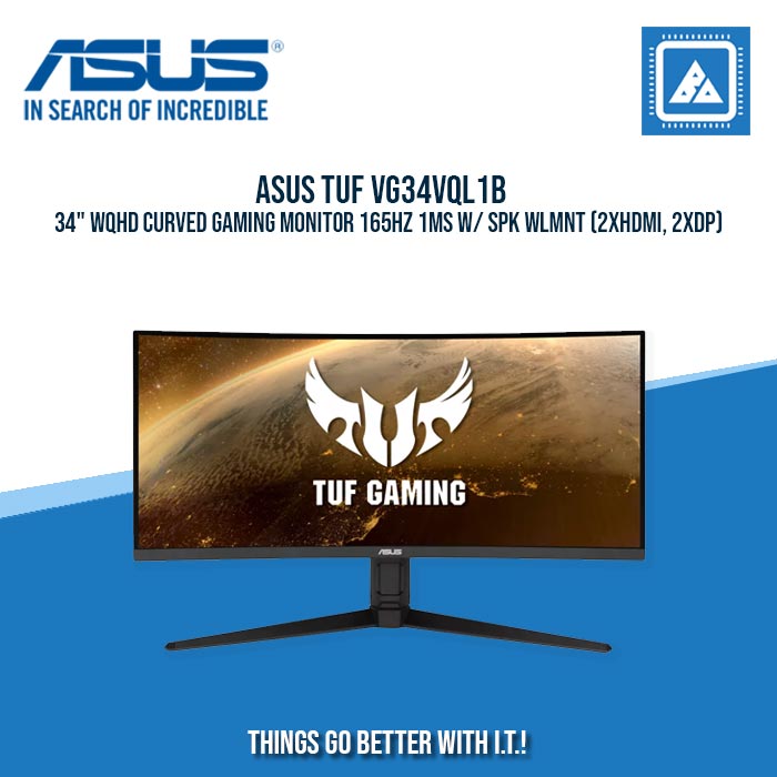 ASUS TUF VG34VQL1B 34" WQHD CURVED GAMING MONITOR 165HZ 1MS W/ SPK WLMNT (2XHDMI, 2XDP)